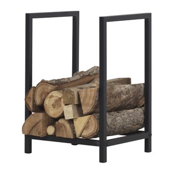 Soporte Para Leña Torsås Acero 40 X 30 X 50 Cm Negro [en.casa]