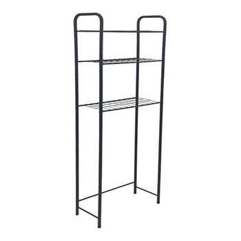 Estantería Alta Para Baño Lavadora Nordborg Metal 161 X 69 X 25 Cm Negro [en.casa]