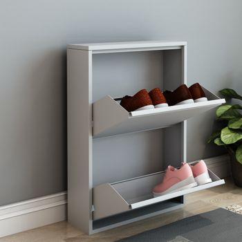 Zapatero Con 2 Puertas, Mueble Para Zapatos Estrecho En Color Blanco,  Medidas: 73 Cm X 54 Cm X 18 Cm- Meyvaser con Ofertas en Carrefour