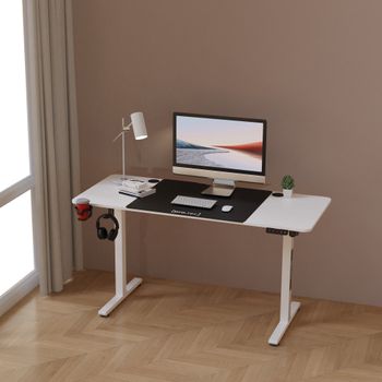 Escritorio Ajustable En Altura Stryn Aglomerado Y Acero 72-117 X 120 X 60 Cm - Blanco [pro.tec]