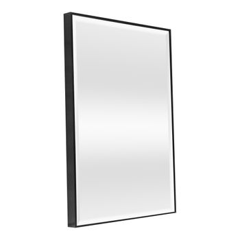 Espejo De Pared Novoli Rectangular Con Ganchos Plástico 72 X 52 Cm - Negro [en.casa]