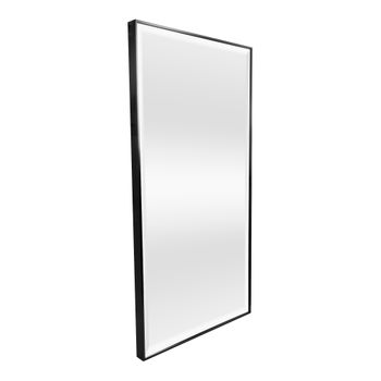 Espejo De Pared Novoli Rectangular Con Ganchos Plástico 102 X 52 Cm - Negro [en.casa]