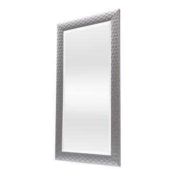 Espejo De Pared Ocre Rectangular Con Ganchos Plástico 114 X 64 Cm - Gris Plateado [en.casa]