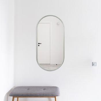 Espejo De Pared Ovalado Picciano Aluminio - 30 X 60 Cm - Gris Grafito [en.casa]