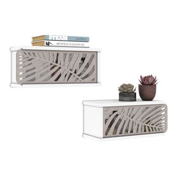 Set De 2 Estantes De Pared Våler Aglomerado/metal 49 X 20 X 21 Cm - Blanco Y Beige [en.casa]