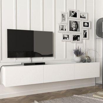 Mueble Tv Suspendido Vihti Aglomerado 180 X 31 X 30 Cm - Blanco [en.casa]