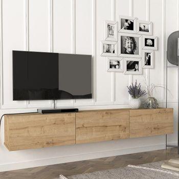 Mueble Tv Suspendido Vihti Aglomerado 180 X 31 X 30 Cm - Roble [en.casa]