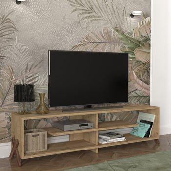 Mueble Tv Con Estante Cubo Malvik Aglomerado 170x30x42 Cm - Blanco/amarillo  [en.casa] con Ofertas en Carrefour