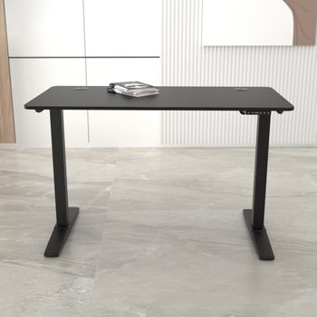 Escritorio ajustable en altura Stryn aglomerado y acero 72-117 x 140 x 60  cm - negro [pro.tec]