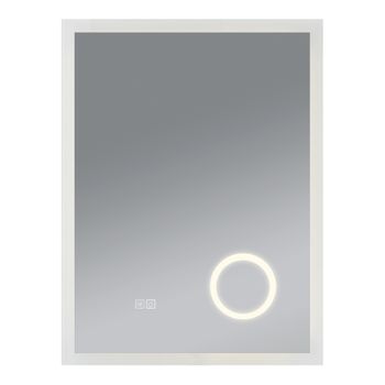 Espejo De Pared Con Led Scafa Para Baño Ip65 Con Antivaho Y Lupa Aluminio 80 X 60 X 3 Cm - Blanco [pro.tec]