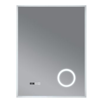 Espejo De Pared Con Led Casoli Para Baño Antivaho Reloj Aluminio + Cristal 60  X 80 X 3,5 Cm - Plateado [pro.tec] con Ofertas en Carrefour