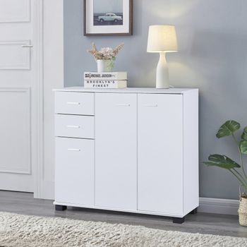 Mueble zapatero 2 compartimentos abatibles zapatero blanco ML-DESIGN