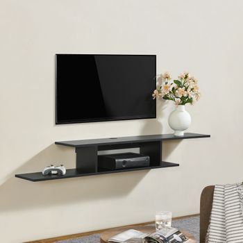 Estantería De Pared Para Tv Støvring 4 Compartimentos Aglomerado 21 X 150 X 25 Cm - Negro [en.casa]