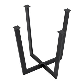 Soporte Para Mesa De Comedor Kaustinen Acero 72x84x84cm - Negro [en.casa]