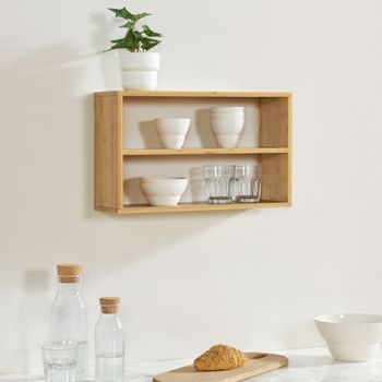 Estantería De Bambú Kiuruvesi Con Bandeja Extraíble Blanco Natural 70 X 43  X 33 Cm [en.casa] con Ofertas en Carrefour