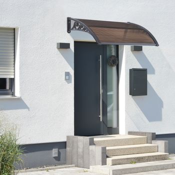 Tejadillo Puerta Protección,Marquesinas Exterior para Puertas y Ventanas  Contra Sol y Lluvia Toldo Cubierta de Policarbonato en Jardín al Aire Libre