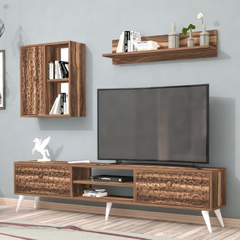 Composición De Salón Con Mueble Tv Bajo + Mesa De Comedor, Grafito/nordic –  Kram con Ofertas en Carrefour