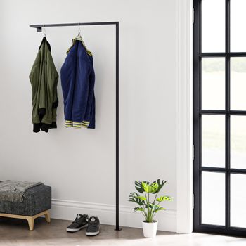 Perchero De Pared Falkirk Moderno 1 Barra Acero 170x87x15cm - Negro [en.casa]