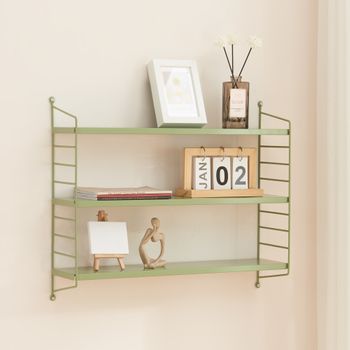 Estantería De Pared Strängnäs De 3 Niveles Acero 50x60x15 Cm - Verde Oliva [en.casa]