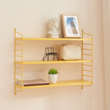 Estantería De Pared Strängnäs De 3 Niveles Acero 50x60x15 Cm - Amarillo [en.casa]