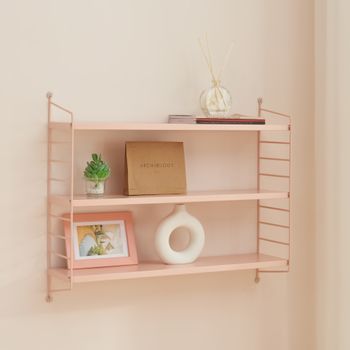 Estantería De Pared Strängnäs De 3 Niveles Acero 50x60x15cm - Rosa Mate [en.casa]