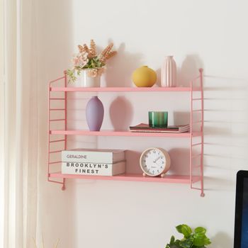 Estantería De Pared Strängnäs De 3 Niveles Acero 50x60x15 Cm - Rosa [en.casa]