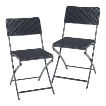 Set De 2 Sillas Plegables Mark 87x46x53cm - Negro [en.casa]