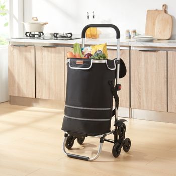 Carrito De Compra Neef Plegable 100x45x36 Cm - Negro [en.casa]