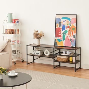 Mueble De Tv Västiarharg 120x30x46 Cm - Negro/nogal [en.casa]