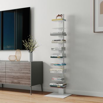 Librería Eksjö Con 10 Estantes 150x39x39 Cm - Blanco [en.casa]