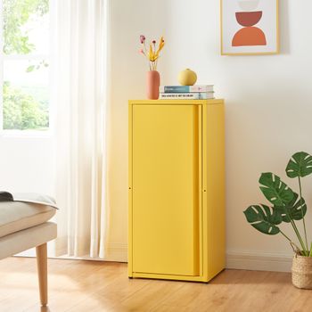 Armario De Oficina Burlöv Acero 88x40x35 Cm - Amarillo [en.casa]