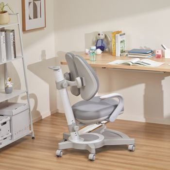 Silla De Escritorio Infantil Partille Ajustable En Altura Metal Plástico - Gris [en.casa]