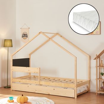 Cama Nido Infantil Sodankylä Con Cama Adicional Y 2 Colchones 90x200cm [en.casa]