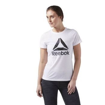 Camiseta De Manga Corta Mujer Reebok Wor Cs Graphic Tee Blanco