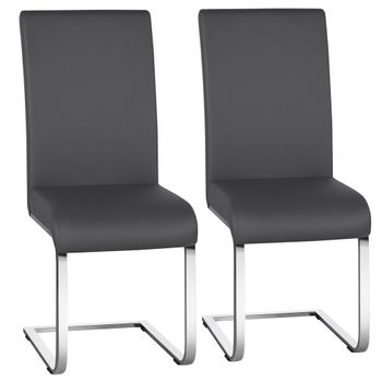 2pcs Sillas De Comedor Para Cocina Altura 47cm Max Carga 135 Kg Gris