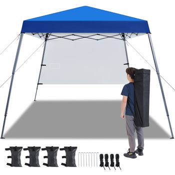 Carpa Plegable 3x3 Para Exteriores Impermeable Con Bolsa Azul