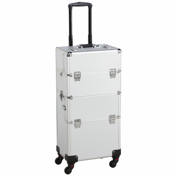 Maletín Trolley De Maquillaje 3 En 1,  36 X 24 X 106 Cm Plata