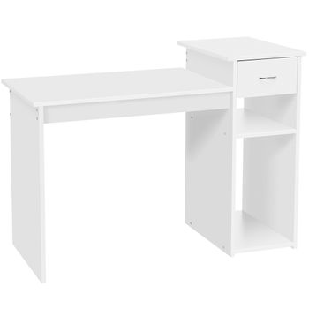 Mesa De Ordenador Con Cajón 112x50x82cm Blanca