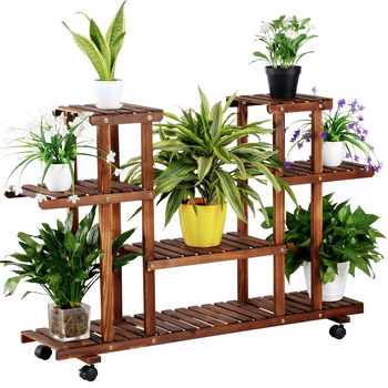 Estantería Para Plantas De Madera 86x30x102 Cm-outsunny. Carbonizado con  Ofertas en Carrefour