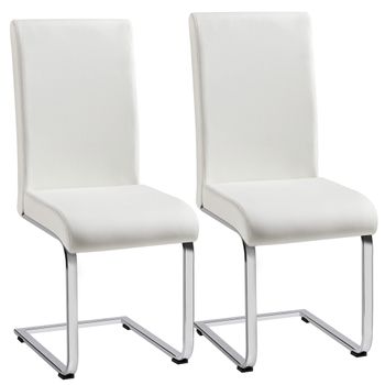 2pcs Sillas De Comedor Para Cocina Max Carga 120kg Blanco