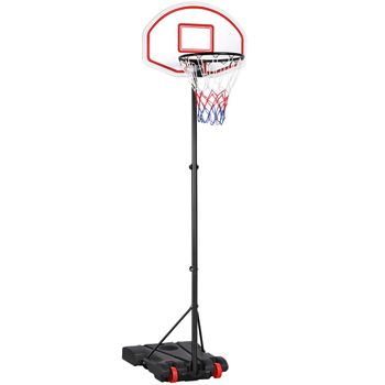 Canasta de baloncesto exterior sistema de basquet móvil rojo altura 235-295  cm