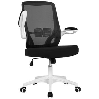 Silla De Oficina Ya87 Blanca Con Reposabrazos Abatibles