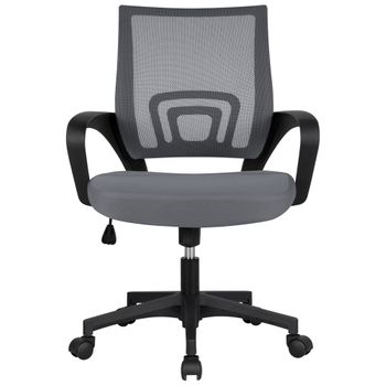 Silla De Oficina Ya79 Malla Gris  Altura Ajustable  Brazos Fijos