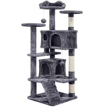 PawHut Árbol para Gatos Grande Altura 146 cm con Plataformas Cueva