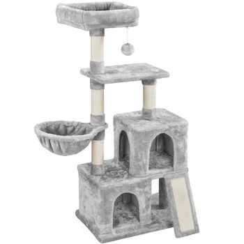 Árbol Rascador Para Gatos Con Hamaca 59x39x136cm Gris