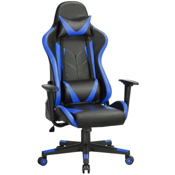 Silla Gaming Giratorio Con Soporte Lumbar Negro/azul