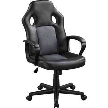 Silla Gaming Reclinable Para Oficina Con Reposabrazos Gris