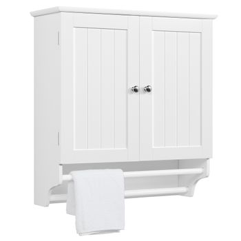 Armario Baño Pared Con Toallero Para Cocina 60x22,5x64cm Blanco