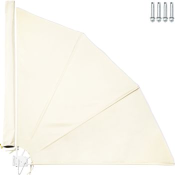 Toldo Lateral Plegable Para Balcón Con Montaje En Pared 140x7,5x140cm - Beige