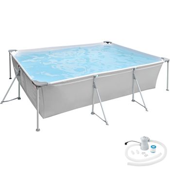 Piscina Desmontable Rectangular Tubular Extra Grande De Pvcde 400x211x81 Cm  con Ofertas en Carrefour